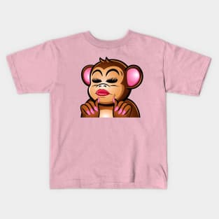 Monkey Periodt meme, kawaii animal, funny design Kids T-Shirt